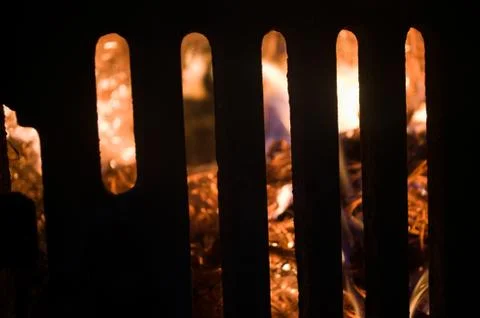 The fire from the burning bales of soya 写真素材