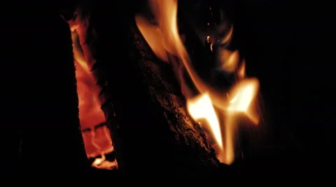 Fire burning with a beautiful flame in a fireplace Stock Footage 49688441