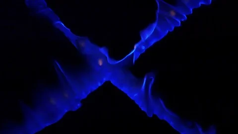 Fire Burning on Black Background Stock Footage 88604399