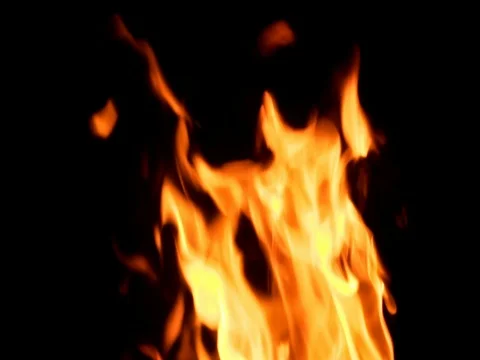 Fire burning on black background. slow motion 스톡 동영상 78529568