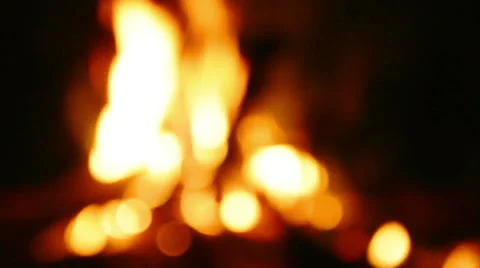 Fire burning with bokeh Stock Footage 50618162