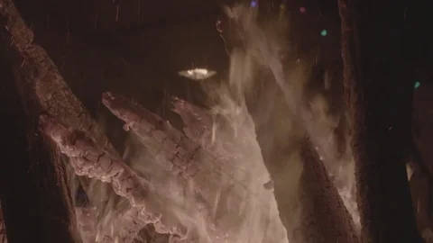 Fire Burning in Bonfire (Flames) Stock Footage