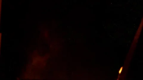 Fire burning. Bright burning flames on a black background. Fire in slow motion Stock Footage 293061760