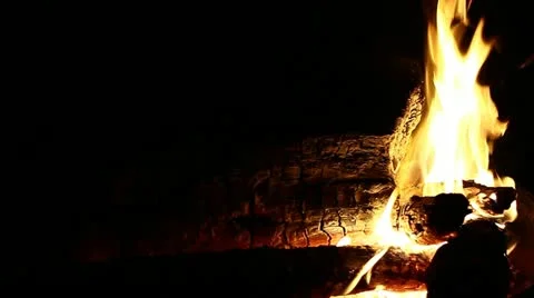 Fire Burning Off Center Right 動画素材 12613595