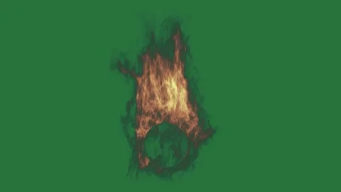 Fire Burning On Chroma Key For Compositing Stock-Footage 338012629