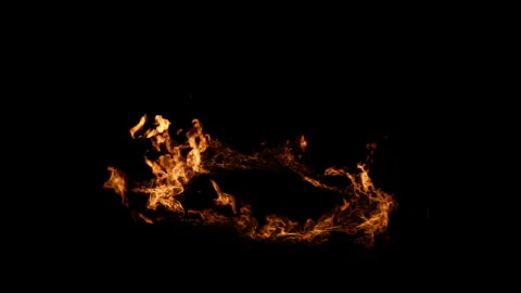 Fire burning circle loop effect animation Stock Footage 261798110