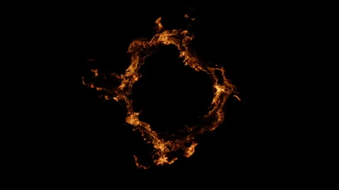Fire burning circle loop effect animation Stock Footage 261798267
