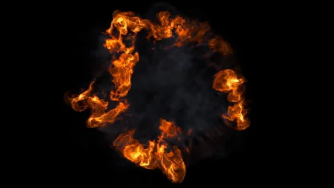 Fire burning circle loop effect animation Stock Footage 261799392