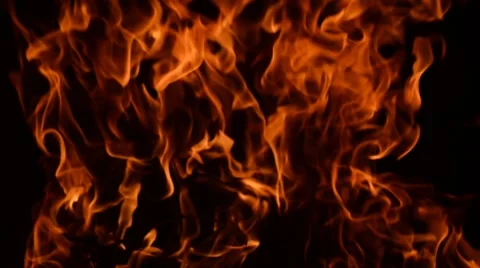 Fire burning, close up view. Low key effect. Loop. Stock Footage