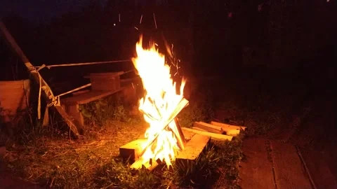 A fire burning with a crack-2 Stock Footage 156175307