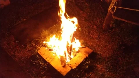 A fire burning with a crack-5 Stock Footage 156175308