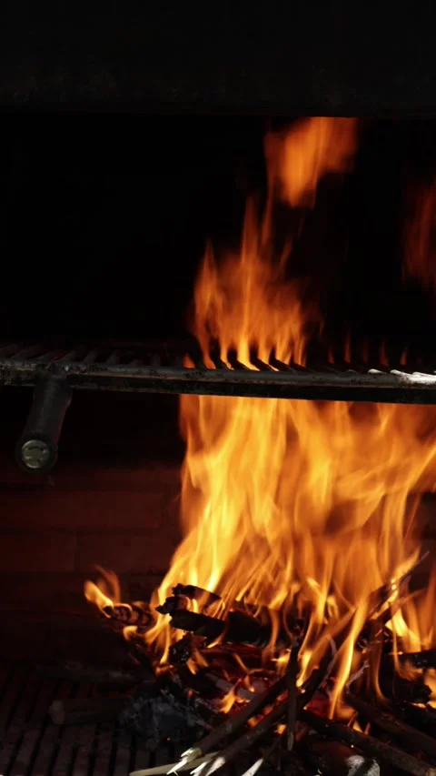 Fire burning with dynamic flame transitions and smoke. Vidéo 332373744