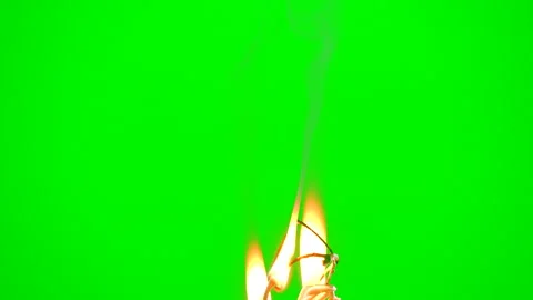 Fire burning electric line on green screen background Stock Footage 247201861