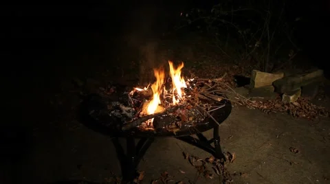 Fire burning in a fire pit. 動画素材 58410579