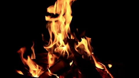 Fire burning in fireplace, energy Stock Footage 262022170