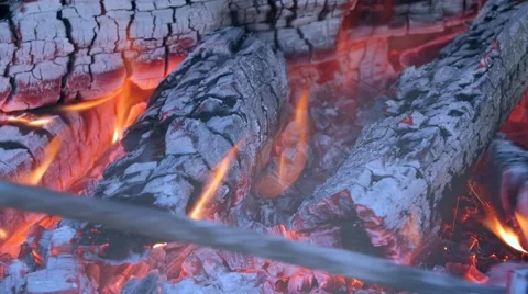 Fire burning in the Fireplace Stock Footage 52925543