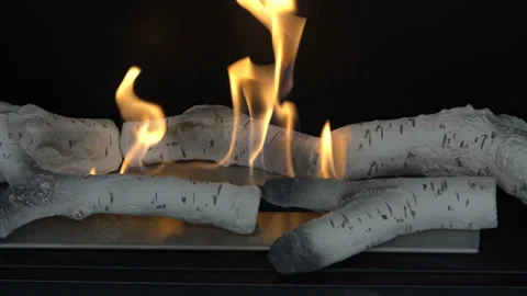 Fire burning in fireplace 库存影片 88680665