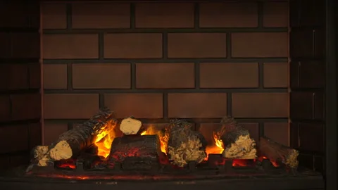 Fire burning in fireplace 스톡 동영상 88690630