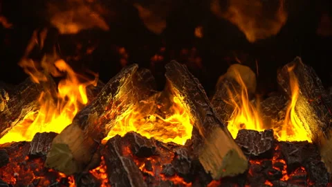 Fire burning in fireplace 스톡 동영상 88690804