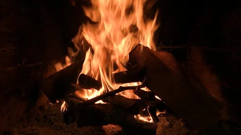 The fire burning in the fireplace Stock Footage 305493610