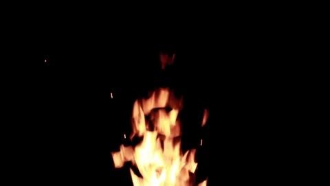 Fire burning flame isolated on black screen stock footage Stock-Footage 252448996