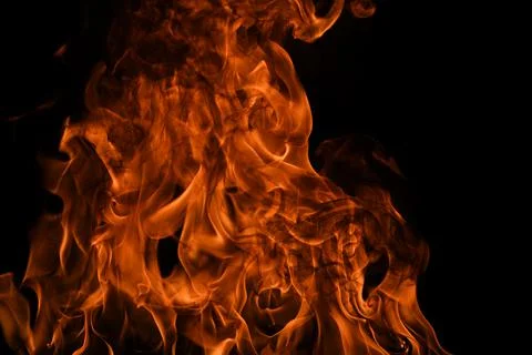 The fire, burning flame. Large burning flaming fire. Stock Photos