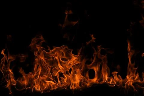 The fire, burning flame. Large burning flaming fire. Stock Photos