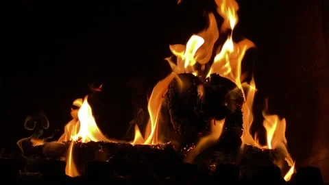 Fire burning flames licking Stock Footage 145375287