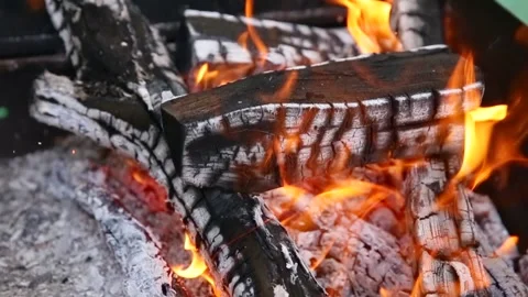 The fire is burning Stock Footage 145630561