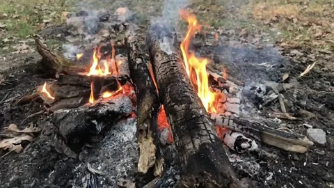 A fire burning Stock Footage 253258480