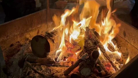 The fire is burning Stock Footage 303279743