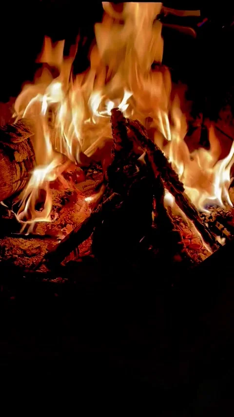 The fire is burning Stock Footage 303279761