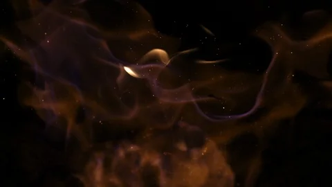 Fire burning in front of black background in slowmotion Video stock 98947216