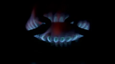 Fire Burning in Gas Stove Video stock 45606835