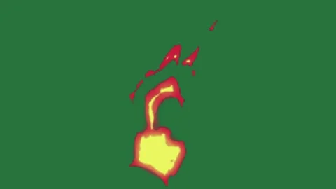 A fire is burning on green screen and an image of burns animated chromakey Stock Footage 335682584