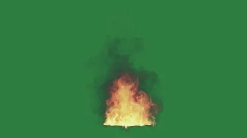 A fire is burning on green screen and style elements frame creative movement Video stock 336052350
