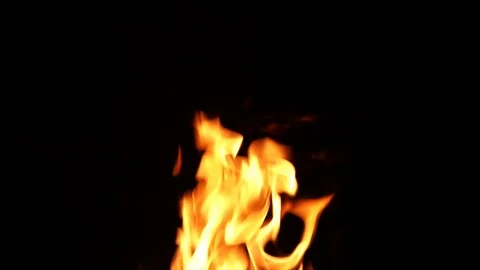 The fire is burning in the grill Stock Footage 99904825