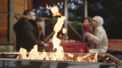 The fire is burning in the grill Stock Footage 171585513