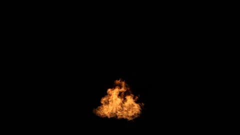 Fire Burning Ground High Angle 03 with alpha Vidéo 111375291