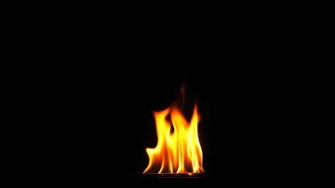 Fire Burning Heat Flame on Black Background 4 Stock Footage 103489081
