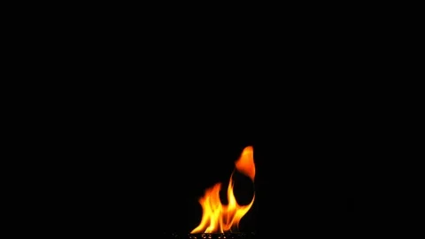 Fire Burning Heat Flame on Black Background 5 Stock Footage 103489441