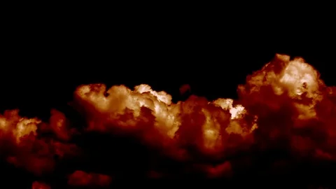 Fire Burning like Hell Armageddon Clouds on Sky Stock Footage 95089883
