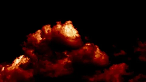 Fire Burning like Hell Armageddon Clouds on Sky Stock Footage 95090565