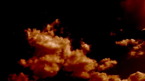 Fire Burning like Hell Armageddon Clouds on Sky Stock Footage 95091305