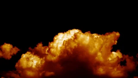 Fire Burning like Hell Armageddon Clouds on Sky Stock Footage 95092351