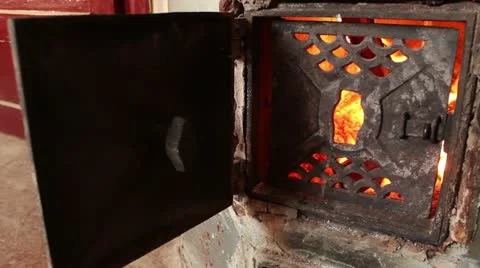 Fire burning at home to make warmth, firewood burning, Video stock 10835472