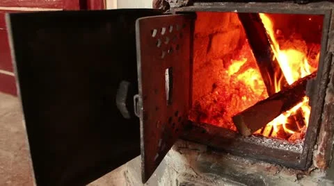 Fire burning at home to make warmth, firewood burning, Stock Footage 10835474