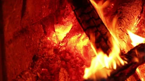 Fire burning at home to make warmth, firewood burning, Stock Footage 10835480