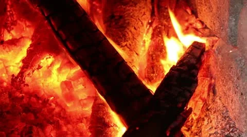 Fire burning at home to make warmth, firewood burning, Stock Footage 10835531