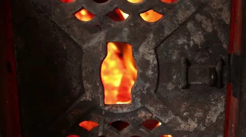 Fire burning at home to make warmth, firewood burning, Stock Footage 10835565